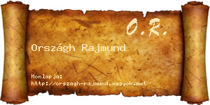 Országh Rajmund névjegykártya