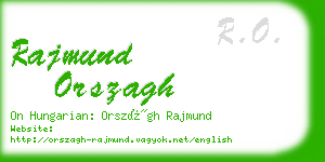 rajmund orszagh business card